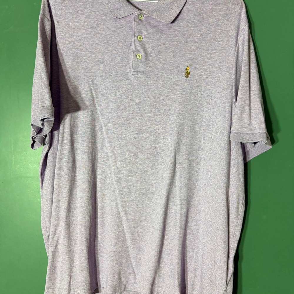 Polo Ralph Lauren Mens XXL Classic Fit Polo Shirt Purple Blue Heather